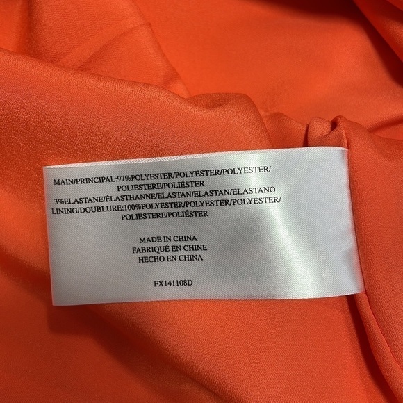 Finders Keepers Dress Coral Orange High Neck Split Front Size Medium - Picture 13 of 13